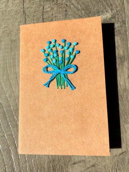 Blue Flower Bouquet Embroidered Notebook