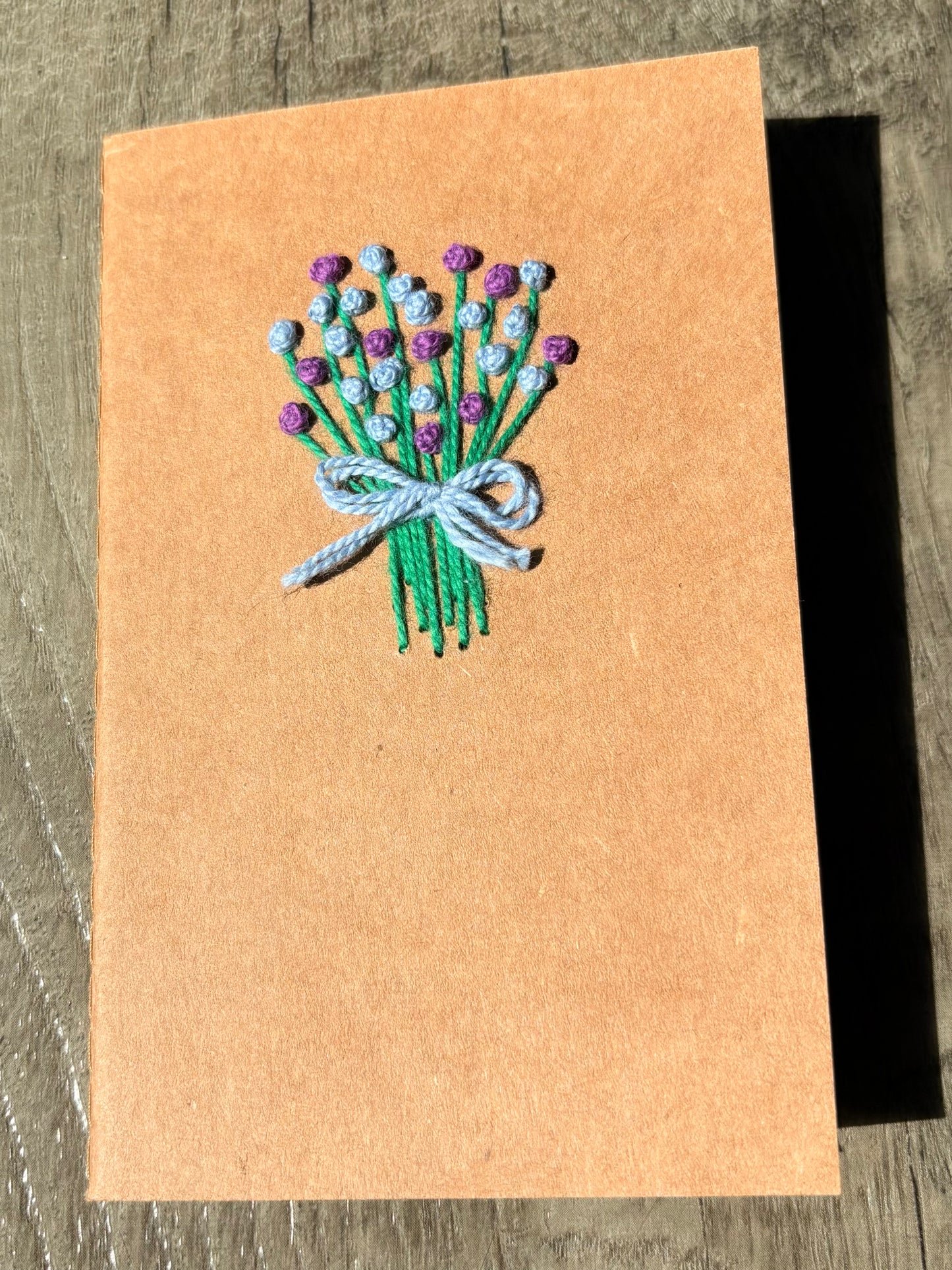 Purple Flower Bouquet Embroidered Notebook