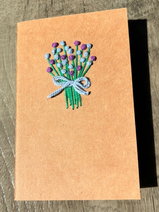 Purple Flower Bouquet Embroidered Notebook